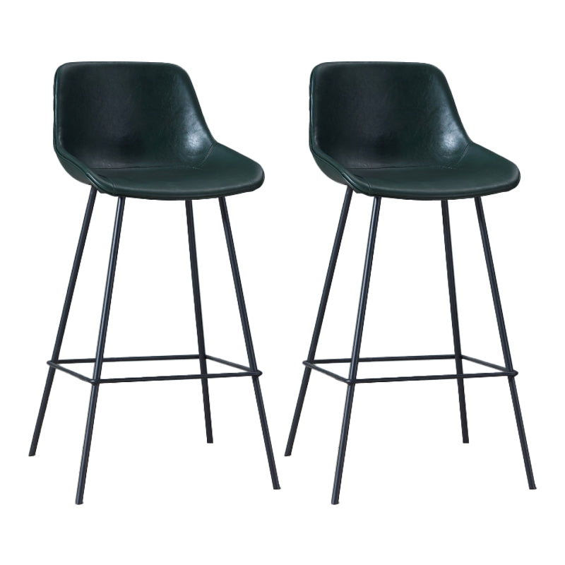 Contemporary Bar-stool PU Leather Counter Bar Stool for Kitchen with 4 Metal Legs