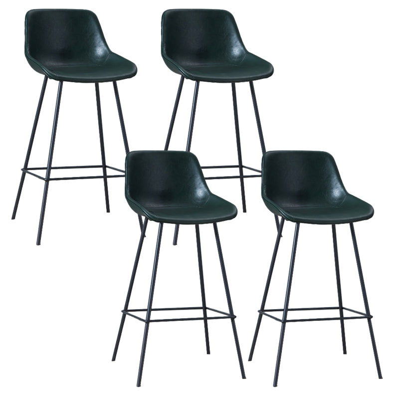 Contemporary Bar-stool PU Leather Counter Bar Stool for Kitchen with 4 Metal Legs