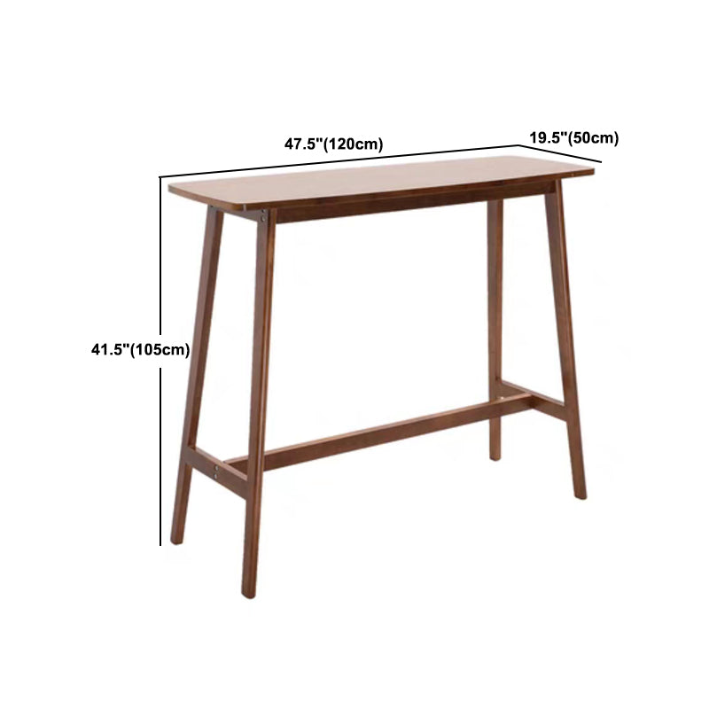Modern Rectangle Ash Bar Table Set 1/2/3 Pieces Counter Table with Armless High Stools