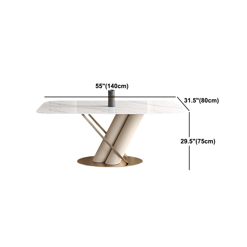 Luxury Sintered Stone Top Dining Set Rectangle 1/4/5/7 Pieces Dinette Table Set