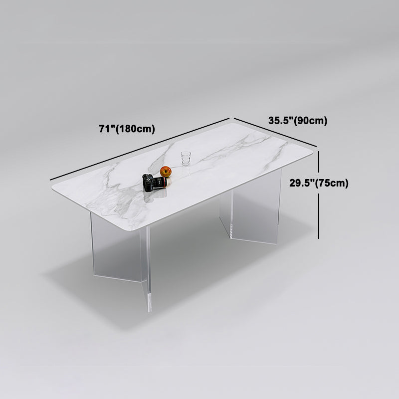 Modern Rectangle Sintered Stone Dining Table Set 1/2/5/6/7 Pieces Dining Set
