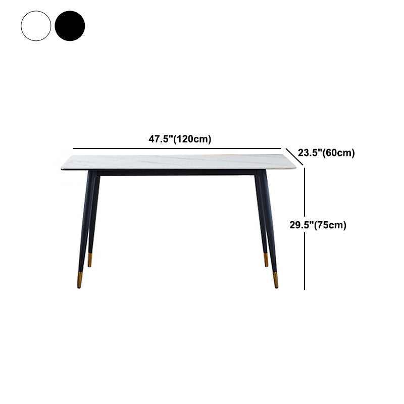 Glam Rectangle Dinette Set 1/2/5/7 Pieces Dining Table Set with Sintered Stone Top