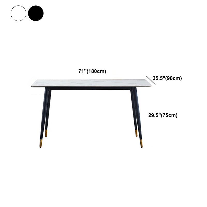 Glam Rectangle Dinette Set 1/2/5/7 Pieces Dining Table Set with Sintered Stone Top