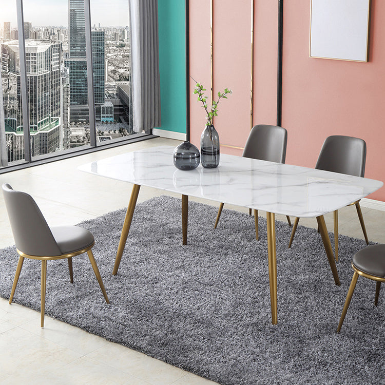 Designer Style Sintered Stone Top Dining Set Rectangle 1/4/5/7 Pieces Dinette Table Set