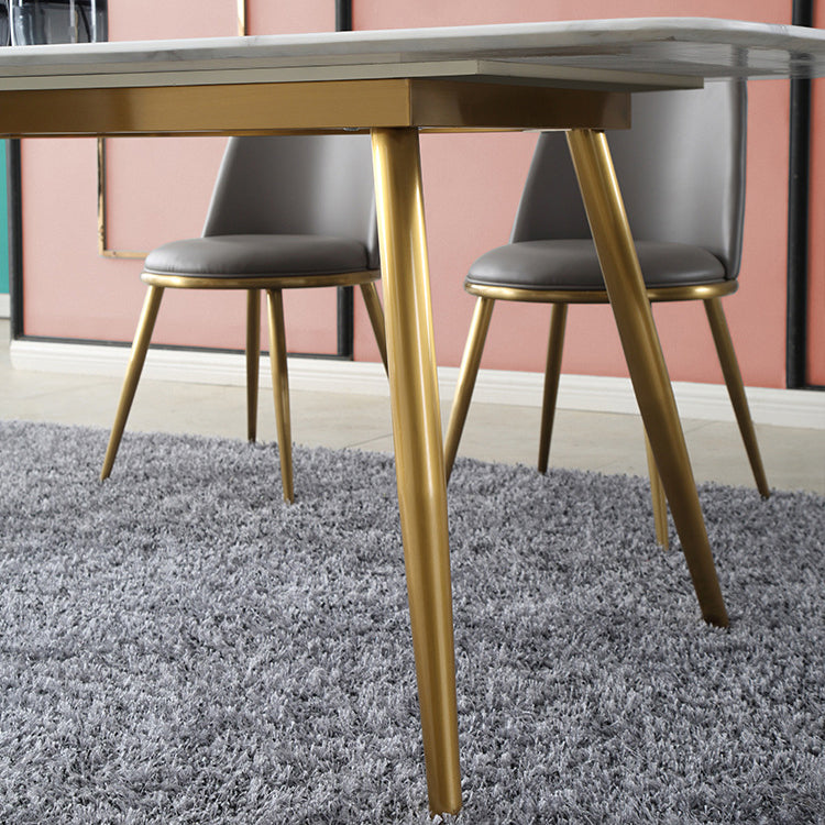 Designer Style Sintered Stone Top Dining Set Rectangle 1/4/5/7 Pieces Dinette Table Set