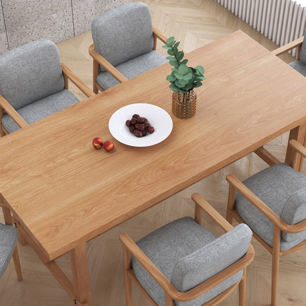 Rectangle Pine Wood Table for Restaurant Modern Dining Table with Trestle Base