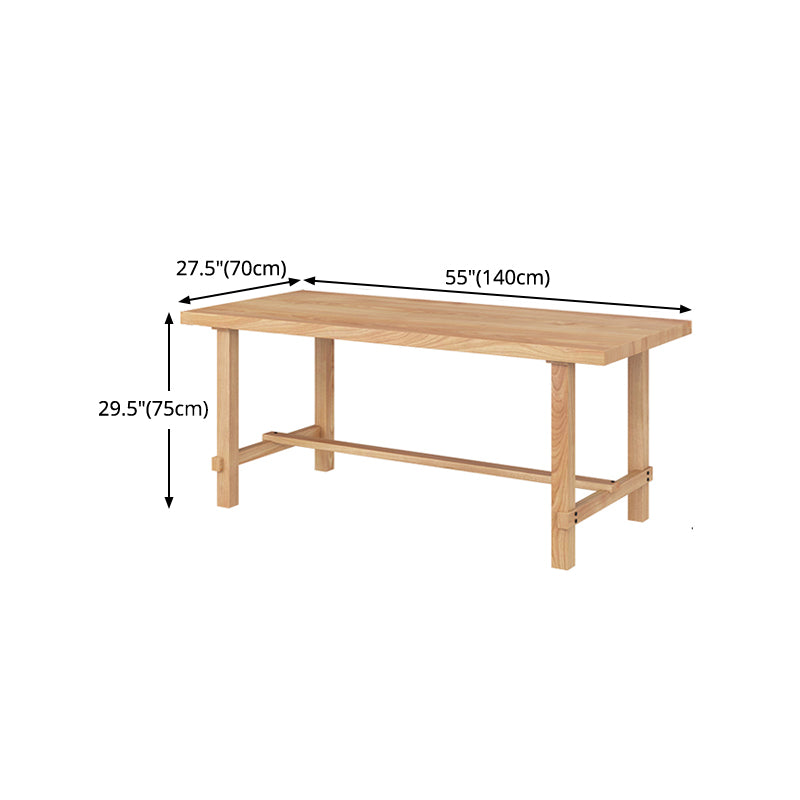 Rectangle Pine Wood Table for Restaurant Modern Dining Table with Trestle Base