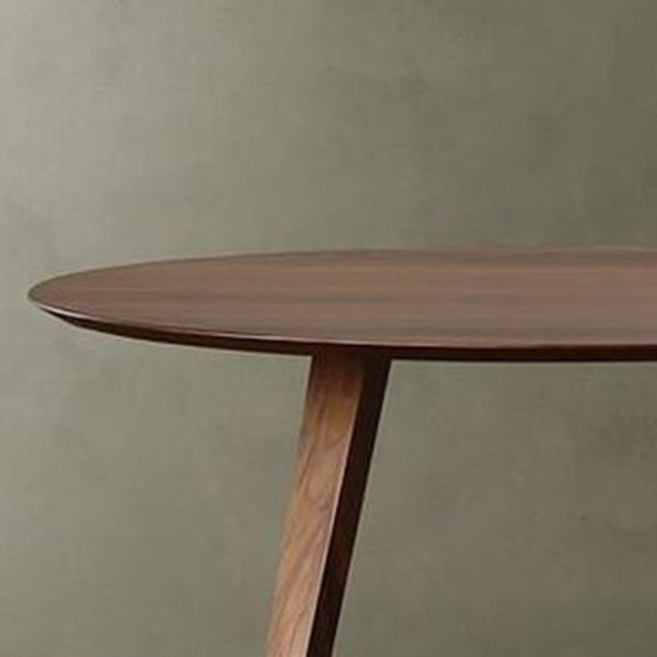 Round Double Pedestal Modern Table Fixed Table with Solid Wood