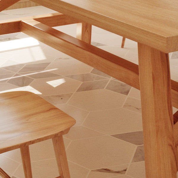 Modern Style Dining Table Solid Wood Rectangle Trestle Table for Home