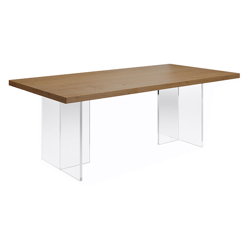 Modern Style Dining Table Rectangle Table with Acrylic Base for Home