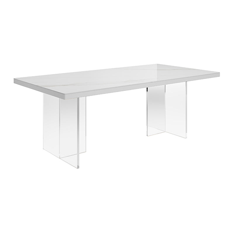 Modern Style Dining Table Rectangle Table with Acrylic Base for Home
