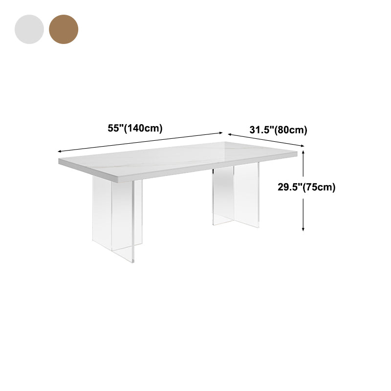 Modern Style Dining Table Rectangle Table with Acrylic Base for Home