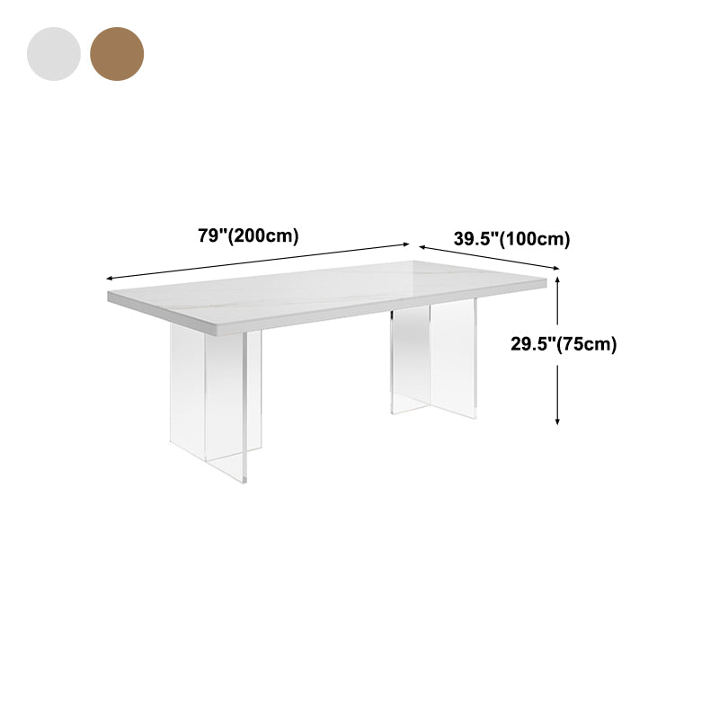 Modern Style Dining Table Rectangle Table with Acrylic Base for Home