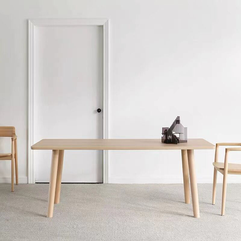Rectangle 4 Legs Dining Table Modern Solid Wood Dining Room Table