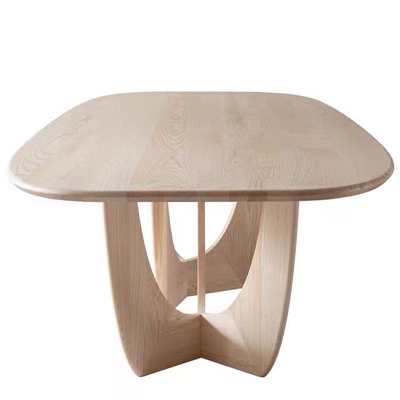Contemporary Dining Table Oval Solid Wood Dinner Table Home Kitchen Dinner