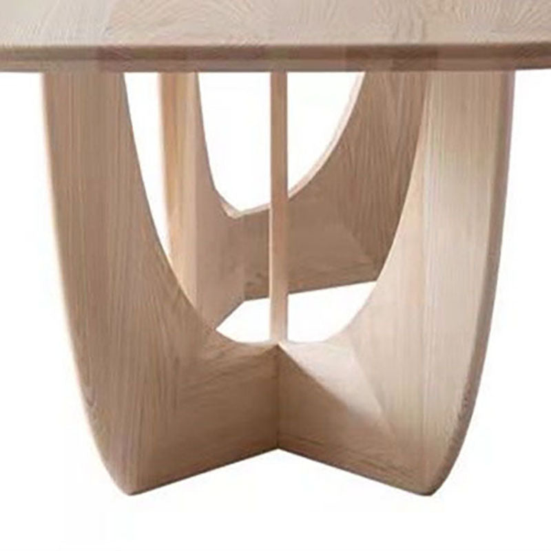 Contemporary Dining Table Oval Solid Wood Dinner Table Home Kitchen Dinner