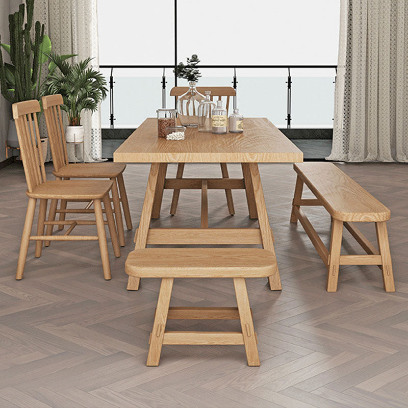 Rectangle Dining Table Contemporary Style Solid Wood Dinner Table for  Kitchen Home
