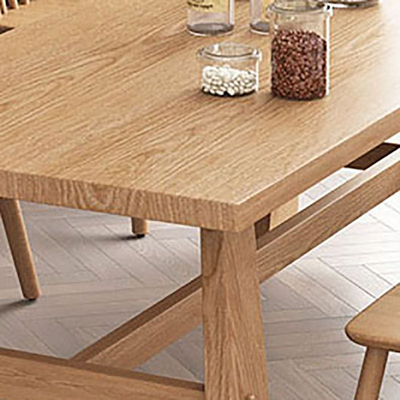 Rectangle Dining Table Contemporary Style Solid Wood Dinner Table for  Kitchen Home