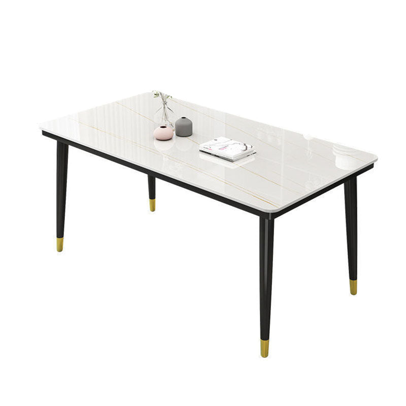 Modern White Marble Counter Table Rectangle Dining Table for Kitchen