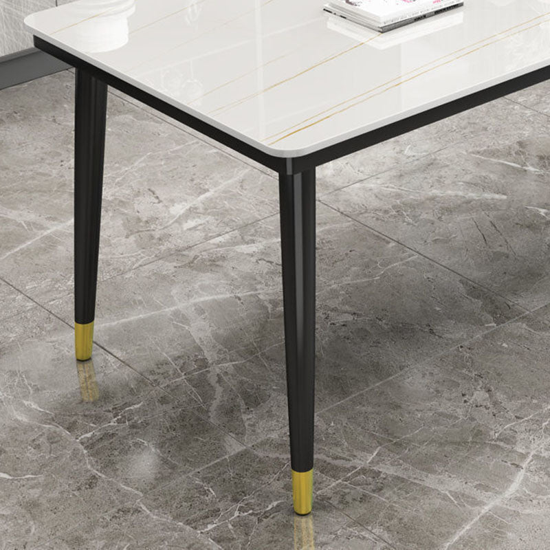 Modern White Marble Counter Table Rectangle Dining Table for Kitchen