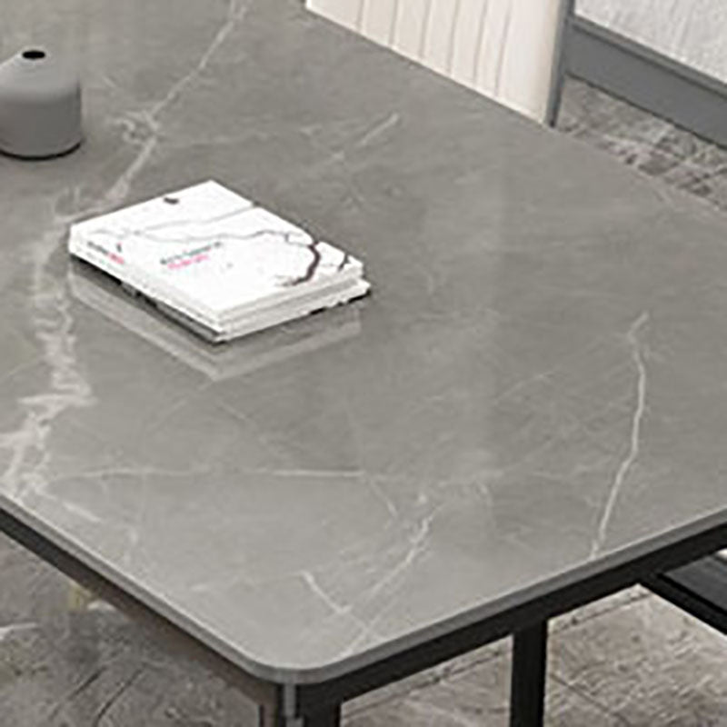 Modern White Marble Counter Table Rectangle Dining Table for Kitchen