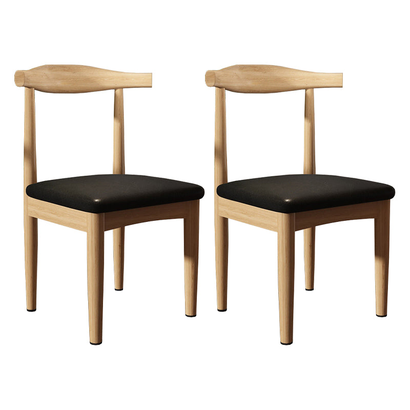 Contemporary Matte Finish Upholstered Side Chair Home Open Back Dining Chair