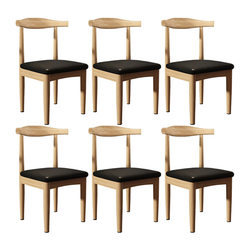 Contemporary Matte Finish Upholstered Side Chair Home Open Back Dining Chair