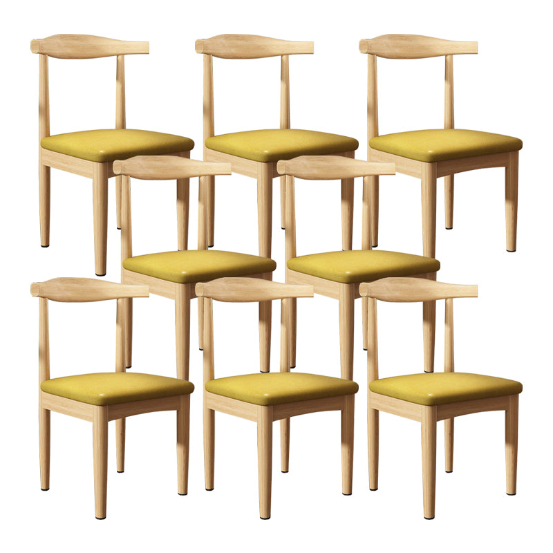 Contemporary Matte Finish Upholstered Side Chair Home Open Back Dining Chair