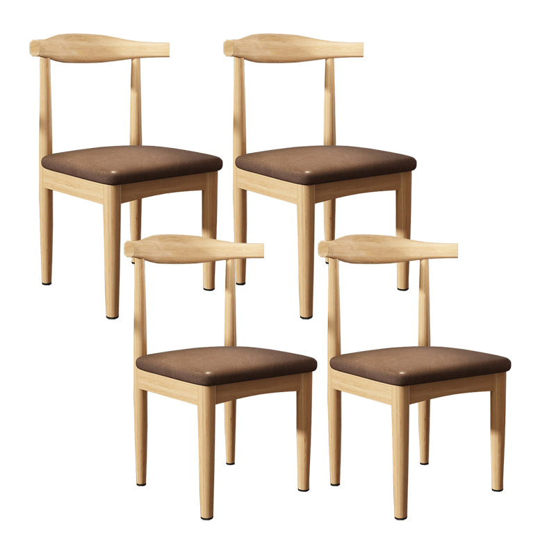 Contemporary Matte Finish Upholstered Side Chair Home Open Back Dining Chair