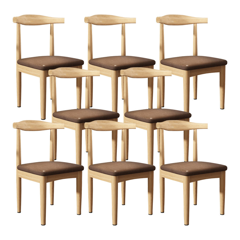 Contemporary Matte Finish Upholstered Side Chair Home Open Back Dining Chair