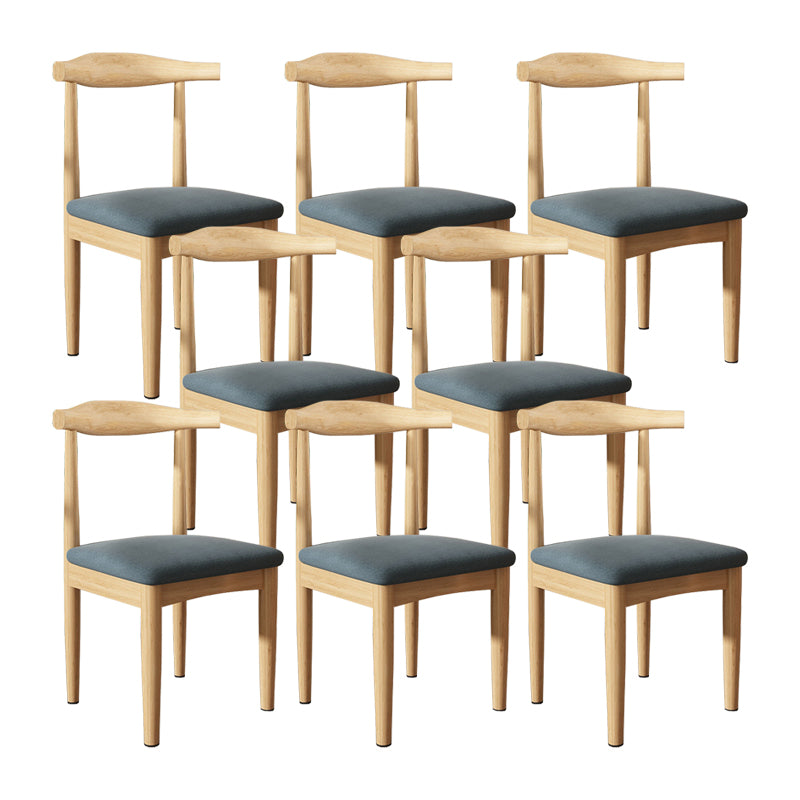 Contemporary Matte Finish Upholstered Side Chair Home Open Back Dining Chair