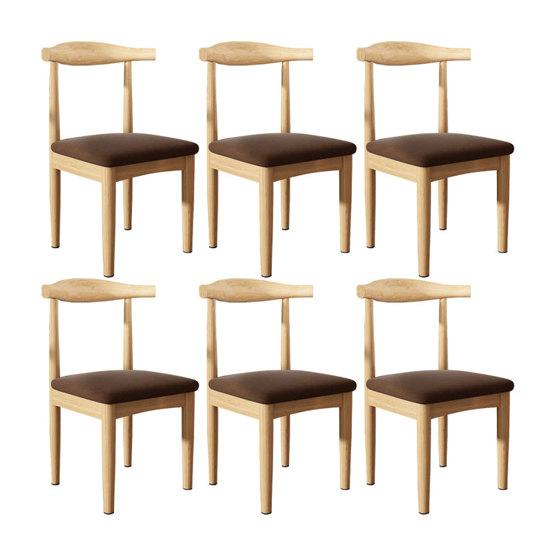 Contemporary Matte Finish Upholstered Side Chair Home Open Back Dining Chair