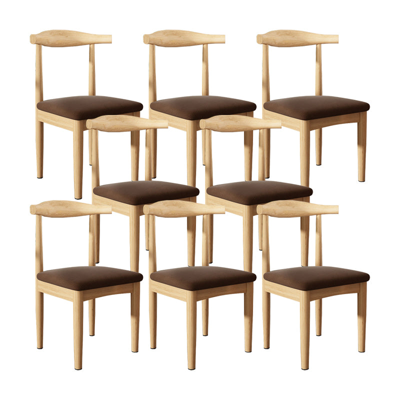 Contemporary Matte Finish Upholstered Side Chair Home Open Back Dining Chair