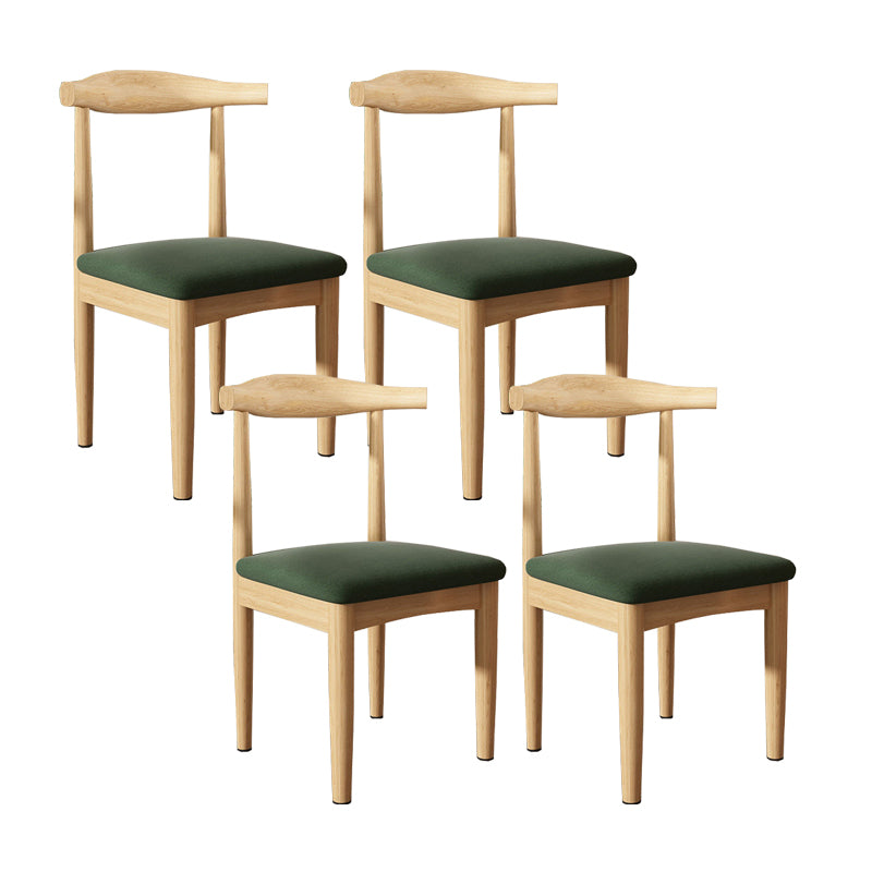 Contemporary Matte Finish Upholstered Side Chair Home Open Back Dining Chair