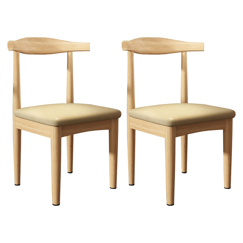 Contemporary Matte Finish Upholstered Side Chair Home Open Back Dining Chair