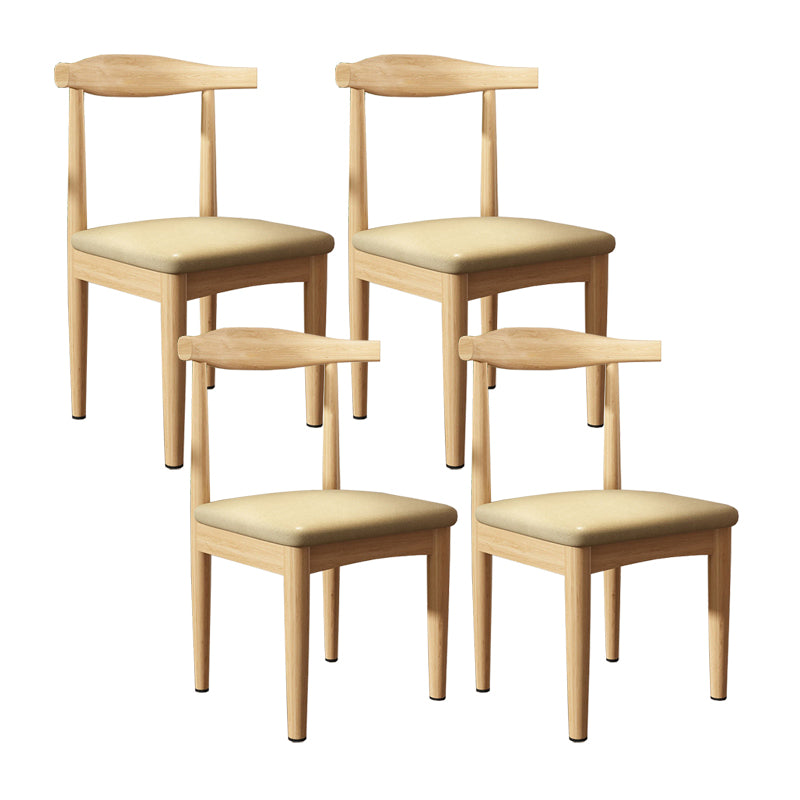 Contemporary Matte Finish Upholstered Side Chair Home Open Back Dining Chair