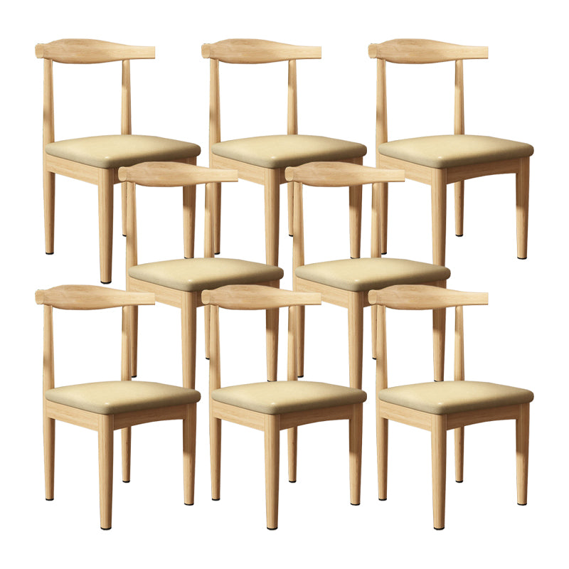 Contemporary Matte Finish Upholstered Side Chair Home Open Back Dining Chair