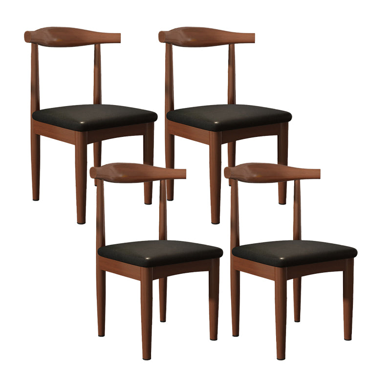 Contemporary Matte Finish Upholstered Side Chair Home Open Back Dining Chair