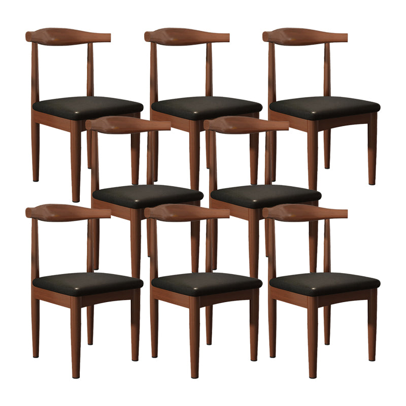 Contemporary Matte Finish Upholstered Side Chair Home Open Back Dining Chair