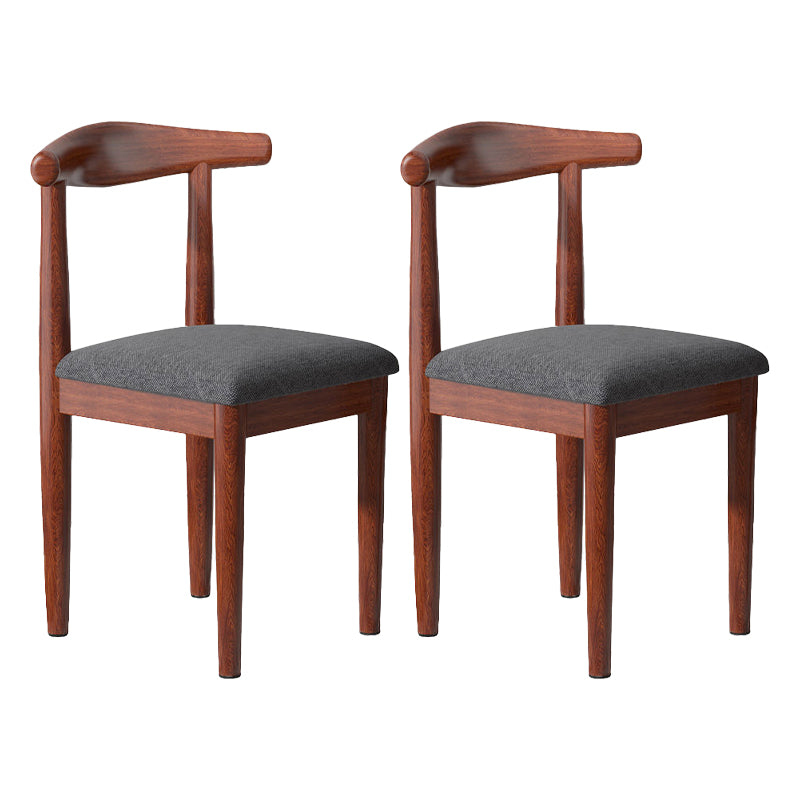 Contemporary Matte Finish Upholstered Side Chair Home Open Back Dining Chair