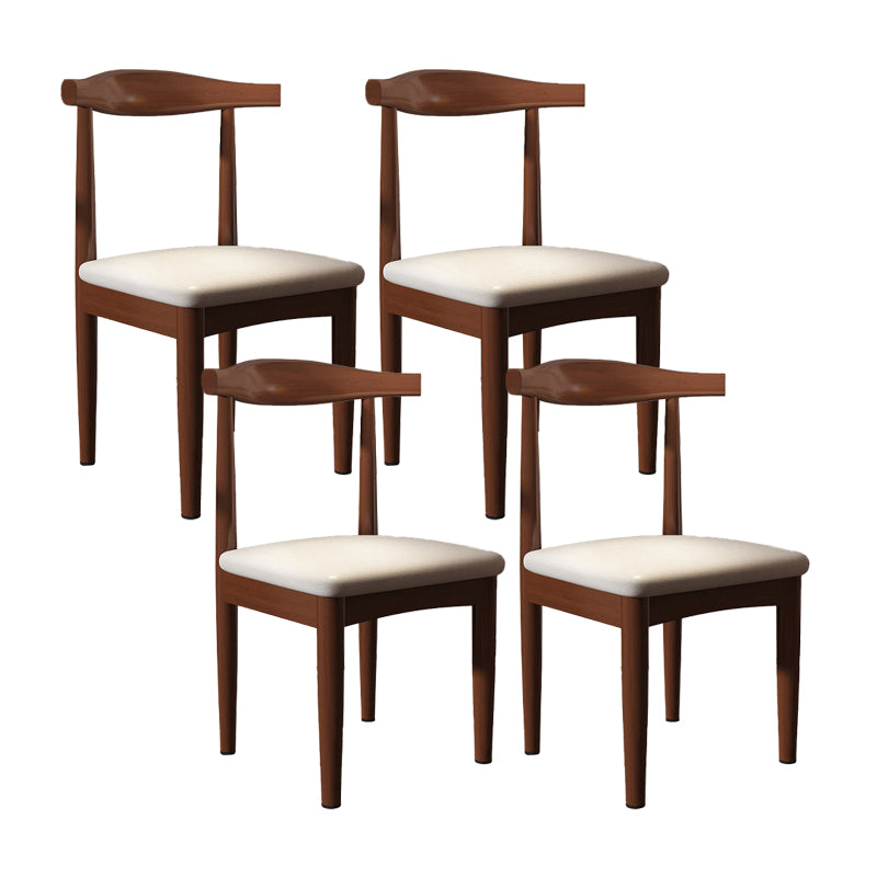 Contemporary Matte Finish Upholstered Side Chair Home Open Back Dining Chair