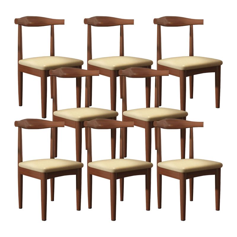 Contemporary Matte Finish Upholstered Side Chair Home Open Back Dining Chair