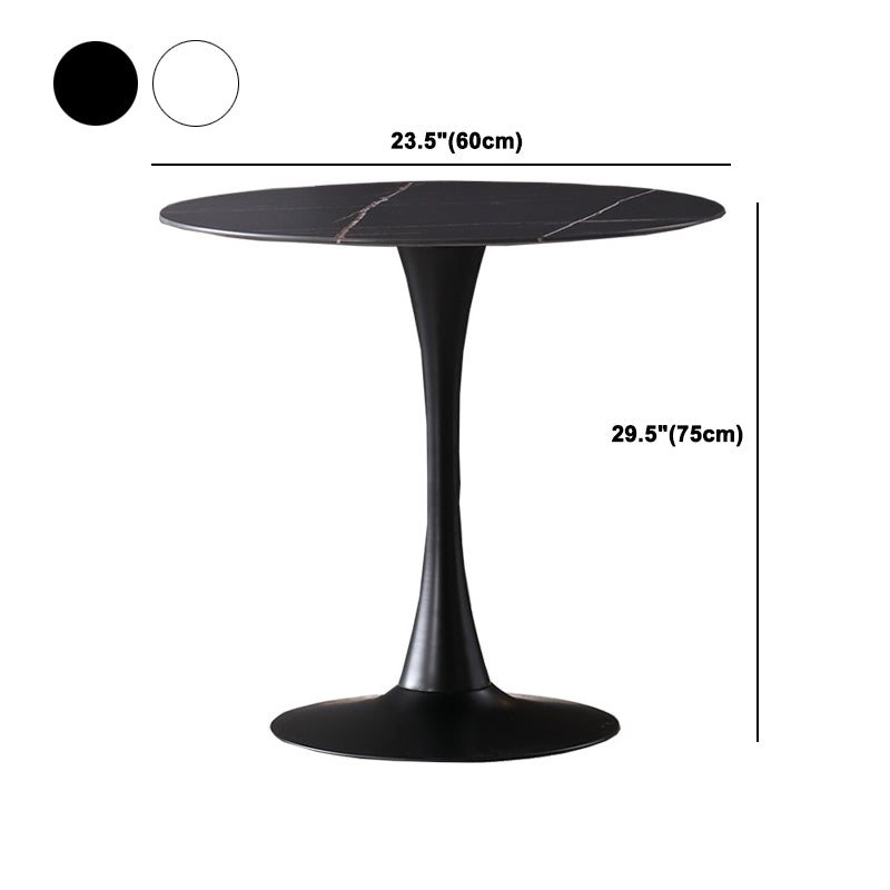 Glam Sintered Stone Dining Table Set Round 1/2/3/4/5 Pieces Dining Set for Home Use