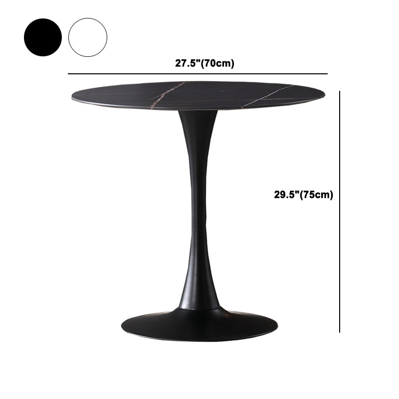 Glam Sintered Stone Dining Table Set Round 1/2/3/4/5 Pieces Dining Set for Home Use
