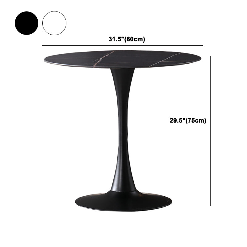 Glam Sintered Stone Dining Table Set Round 1/2/3/4/5 Pieces Dining Set for Home Use