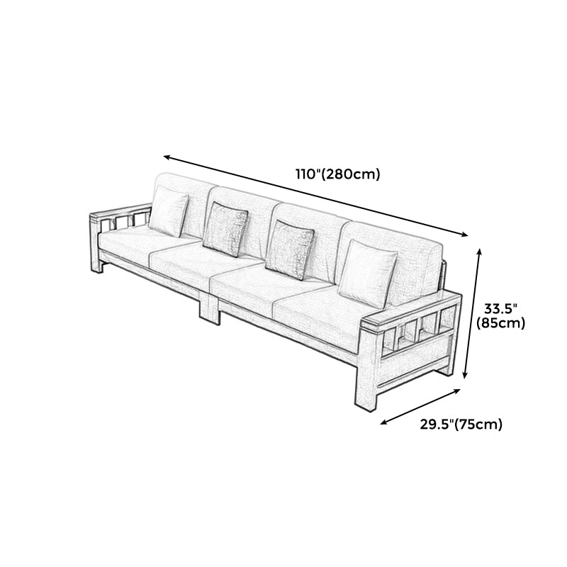 Craftsman Recessed Arm Sofa with Pillows 33.46" for Living Room