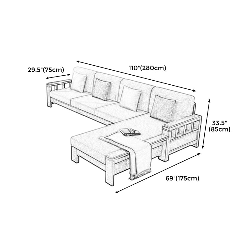 Craftsman Recessed Arm Sofa with Pillows 33.46" for Living Room
