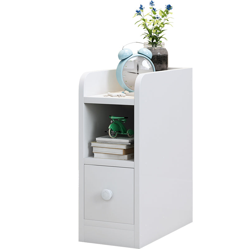 Wood Nightstand with Drawer Storage 20-inch Tall Modern Night Table