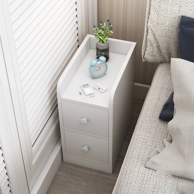 Wood Nightstand with Drawer Storage 20-inch Tall Modern Night Table