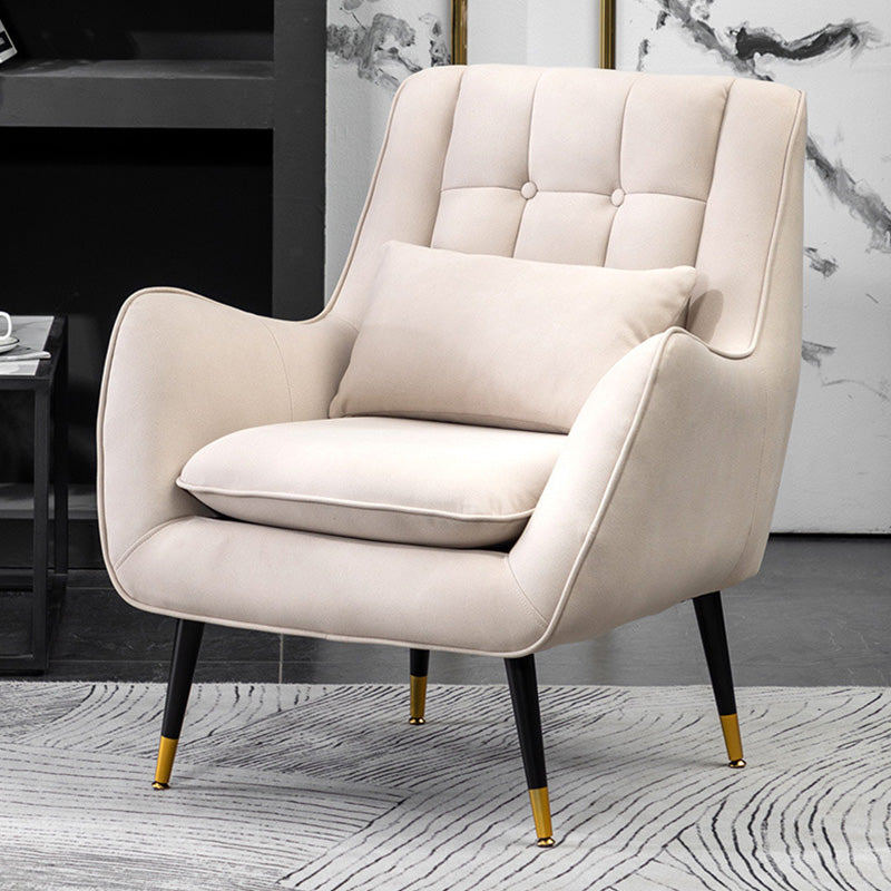Modern 30.7" Wide Barrel Accent Chair with Basic Four Legs for Bedroom